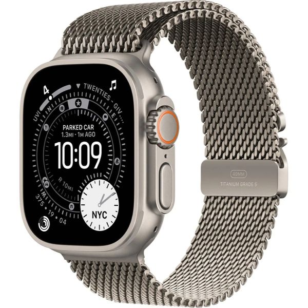 Apple Watch Ultra 3 LTE 49mm Natural Tit. Case w. Natural Tit. Milanese Loop - Large (MF0E4)