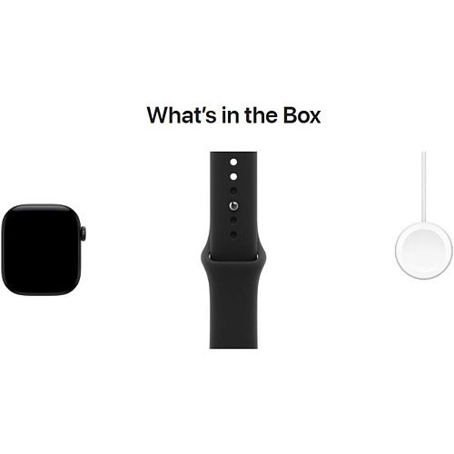 Apple Watch Series 12 GPS 42mm Black Aluminum Case with Black Sport Band M/L (MJEC4)