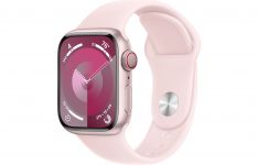 Apple Watch Series 9 GPS + Cellular 45mm Pink Aluminum Case w. Light Pink Sport Band - M/L (MRML3) 