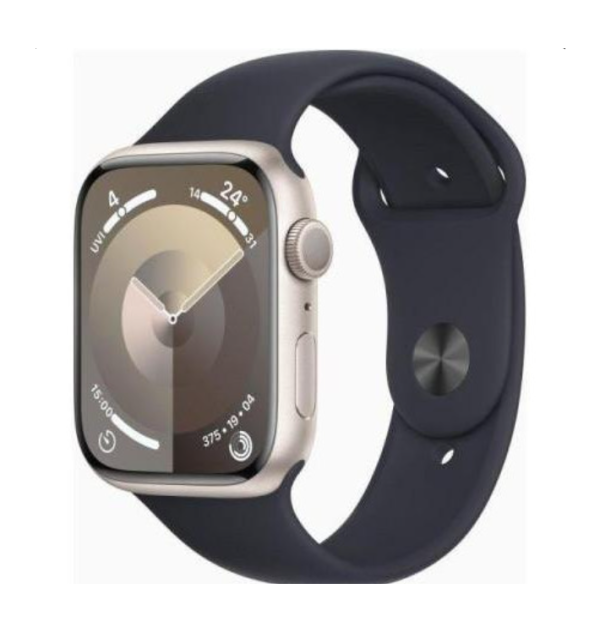 Apple Watch Series 9 GPS 45mm Starlight Aluminum Case with Mulberry Sport Band (MR9P3)