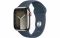 Apple Watch Series 9 LTE 41mm Silver Stainless Steel Case with Storm Blue Sport Band - S/M (MRJ23)