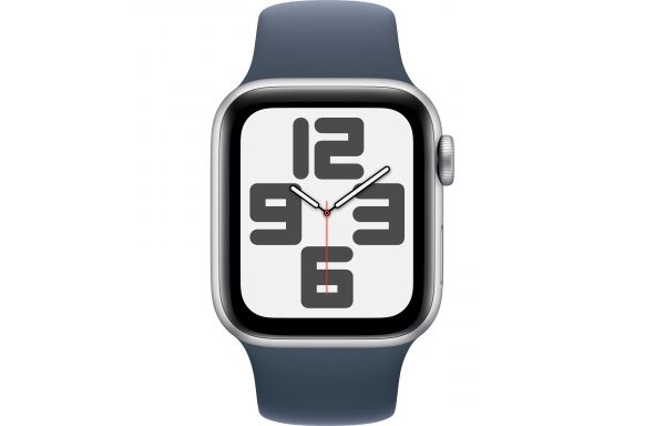 Apple Watch SE 2 40mm Silver Aluminum Case with Storm Blue Sport Band S/M (MRE13)