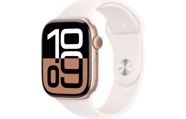 Apple Watch Series 10 GPS 46mm Rose Gold Alu. Case w. Light Blush Sport Band - S/M (MWWT3)