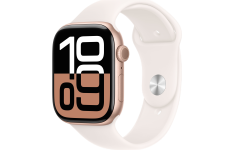Apple Watch Series 10 GPS 46mm Rose Gold Alu. Case w. Light Blush Sport Band - M/L (MWWU3)