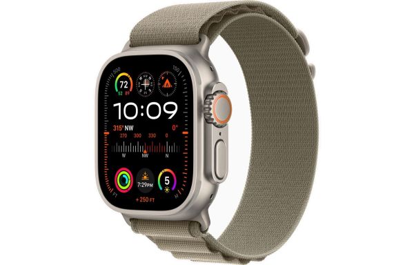 Apple Watch Ultra 2 LTE 49mm Titanium Case with Olive Alpine Loop - Large (MRF03/MRFK3)
