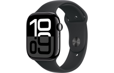 Apple Watch Series 10 LTE 46mm Jet Black Alu. Case w. Black Sport Band - S/M (MWY33)