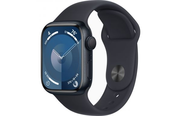 Apple Watch Series 9 GPS 41mm Midnight Aluminum Case w. Midnight Sport Band - M/L (MR8X3)
