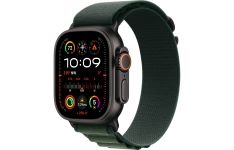 Apple Watch Ultra 2 LTE 49mm Black Titanium Case with Dark Green Alpine Loop - Medium (MX4R3)