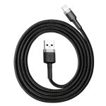 Кабель Baseus Cafule Lightning Cable 2.4A (1m) Gray/Black (CALKLF-BG1)