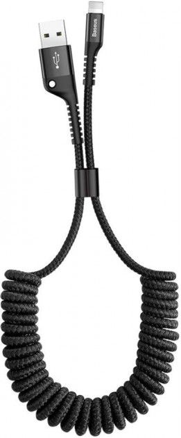 Кабель Baseus Fish-eye Spring Cable USB – Lightning 1м 2.0A Black (CALSR-01)