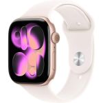 Apple Watch Series 11 GPS + Cellular 46mm Rose Gold Alu. Case w. Light Blush Sport Band -S/M (MFCG4)