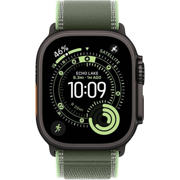 Apple Watch Ultra 3 LTE 49mm Black Tit. Case w. Green/Neon Trail Loop - M/L (MG9P4)