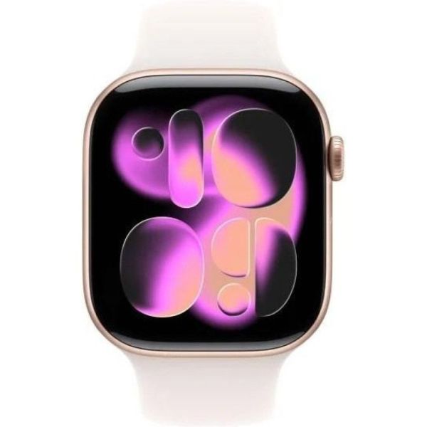 Apple Watch Series 11 GPS + Cellular 46mm Rose Gold Alu. Case w. Light Blush Sport Band -S/M (MFCG4)