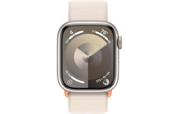 Apple Watch Series 9 GPS 45mm Starlight Aluminum Case with Starlight Sport Loop (MR983)