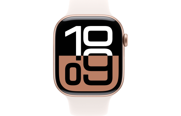 Apple Watch Series 10 GPS 42mm Rose Gold Alu. Case w. Light Blush Sport Band - M/L (MWWJ3)