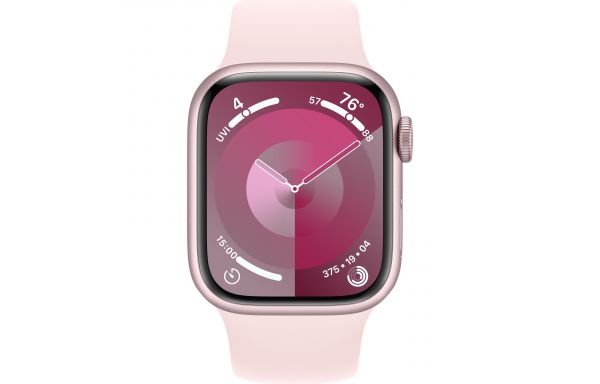 Apple Watch Series 9 GPS 41mm Pink Aluminum Case w. Light Pink Sport Band - M/L (MR943)