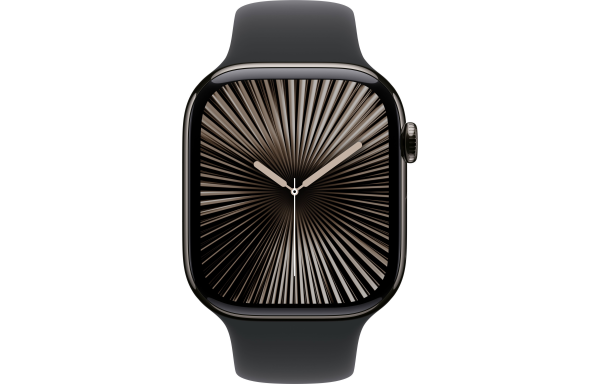 Apple Watch Series 10 LTE 42mm Slate Titanium Case w. Black Sport Band - S/M (MWXG3)