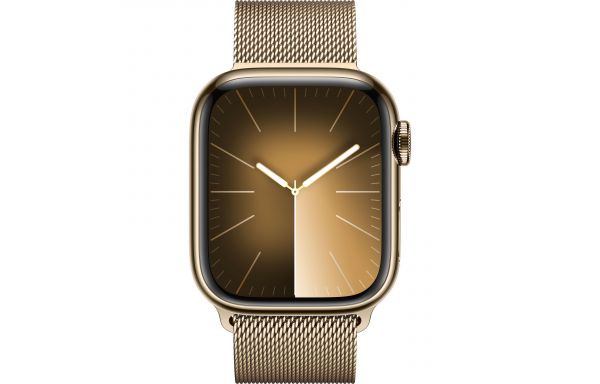 Apple Watch Series 9 GPS + Cellular 45mm Gold S. Steel Case w. Gold Milanese Loop (MRMU3)