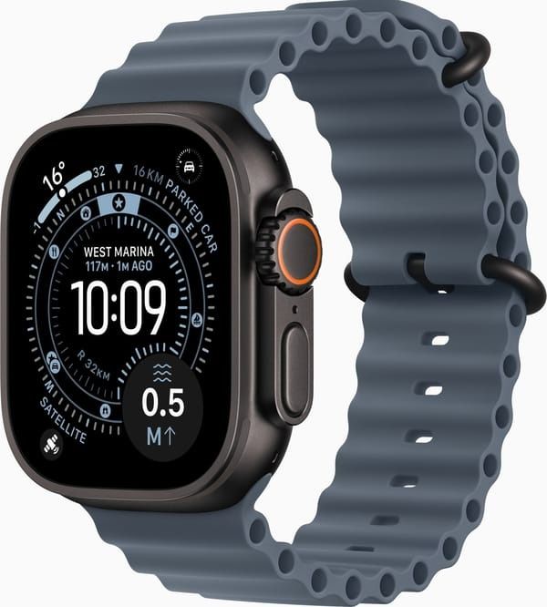 Apple Watch Ultra 3 GPS + Cellular 49mm Black Tit. Case w. Anchor Blue O. Band (MGCJ4)