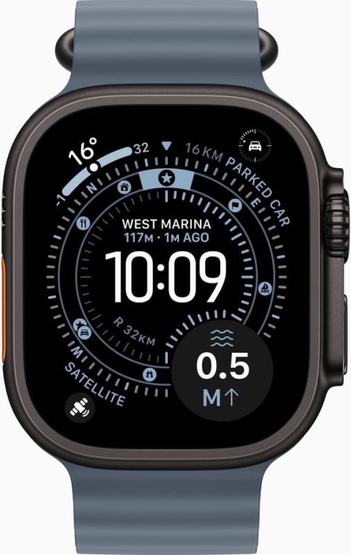Apple Watch Ultra 3 GPS + Cellular 49mm Black Tit. Case w. Anchor Blue O. Band (MGCJ4)