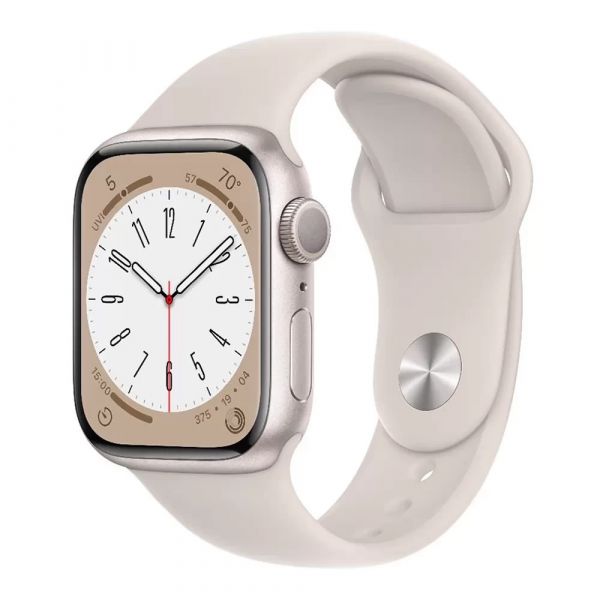 Apple Watch Series 8 GPS 45mm Starlight Aluminum Case with Starlight Sport Band (MNP23)