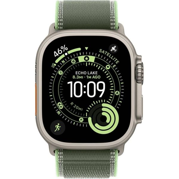 Apple Watch Ultra 3 LTE 49mm Natural Tit. Case w. Green/Neon Trail Loop - M/L (MF1V4+MFT54)
