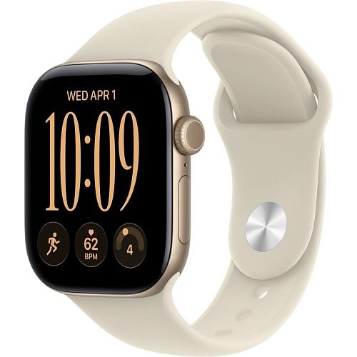 Apple Watch Series 12 GPS 42mm Light Gold Aluminum Case with Sand Sport Band M/L (MJEE4)