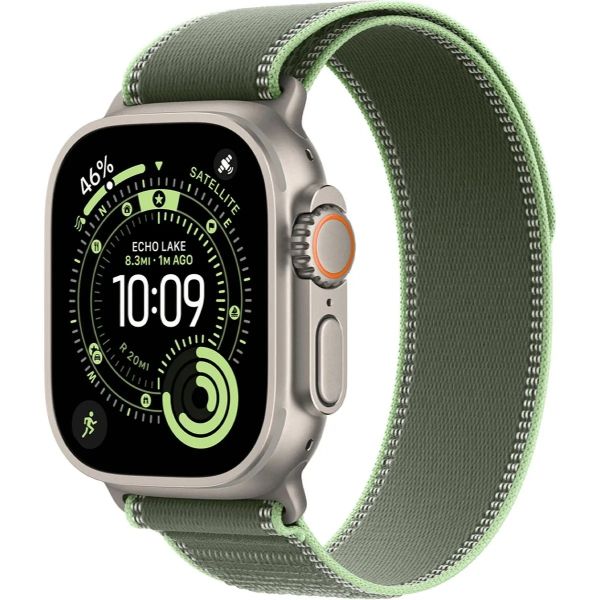 Apple Watch Ultra 3 LTE 49mm Natural Tit. Case w. Green/Neon Trail Loop - M/L (MF1V4+MFT54)