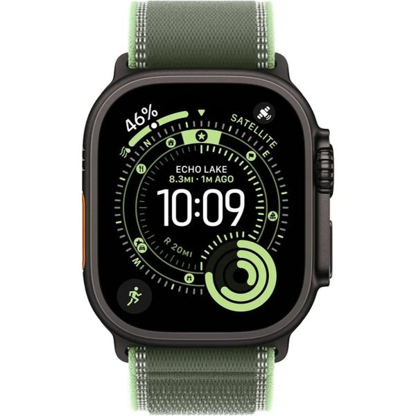 Apple Watch Ultra 3 LTE 49mm Black Tit. Case w. Green/Neon Trail Loop - S/M (MF254+MG9N4)