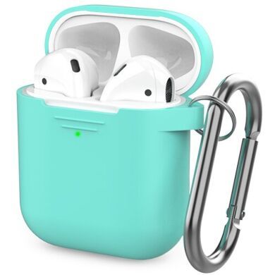 Чехол с карабином для Apple AirPods AHASTYLE Silicone Case with Carabiner - Mint Green (AHA-01060-MGR)