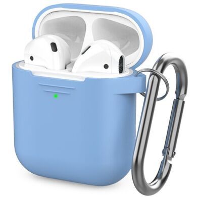 Чехол с карабином для Apple AirPods AHASTYLE Silicone Case with Carabiner - Sky Blue (AHA-01060-SBL)