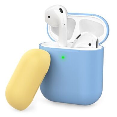 Чехол для Apple AirPods AHASTYLE Two Color Silicone Case - Sky Blue/Yellow (AHA-01380-SSY)