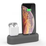 Силиконовая подставка AHASTYLE Silicone Stand 2 in 1 for Apple AirPods and iPhone - Gray (AHA-01550-GRY)