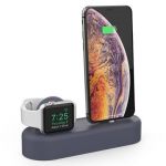 Силиконовая подставка AHASTYLE Silicone Stand 2 in 1 for Apple Watch and iPhone - Navy Blue (AHA-01560-NBL)