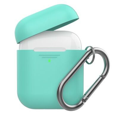 Чехол с карабином для Apple AirPods AHASTYLE Duo Silicone Case with Carabiner for Apple AirPods - Mint Green (AHA-02060-MGR)