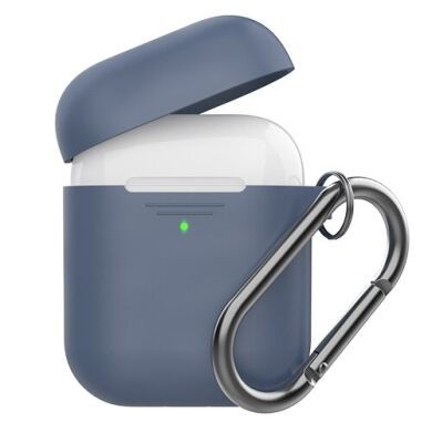 Чехол с карабином для Apple AirPods AHASTYLE Duo Silicone Case with Carabiner for Apple AirPods - Navy Blue (AHA-02060-NBL)