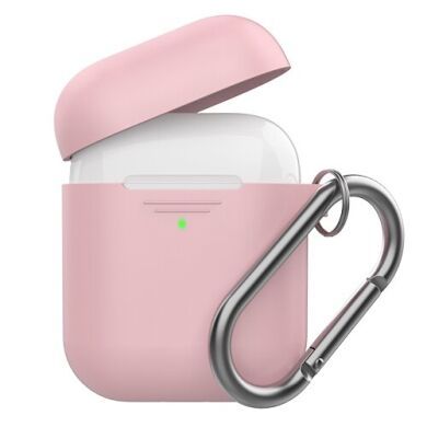 Чехол с карабином для Apple AirPods AHASTYLE Duo Silicone Case with Carabiner for Apple AirPods - Pink (AHA-02060-PNK)