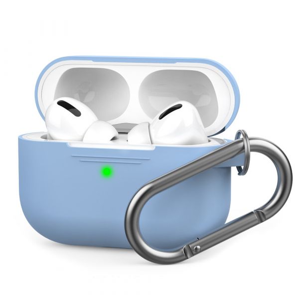 Чехол с карабином для Apple AirPods Pro AHASTYLE Silicone Case with Carabiner - Sky Blue (AHA-0P100-SBL)