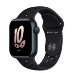 Apple Watch Nike Series 8 GPS 45mm Midnight Aluminum Case w. Black/Black Nike S. Band (MPH43)
