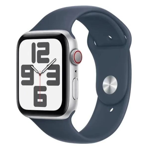 Apple Watch SE 2 LTE 44mm Silver Aluminium Case w. Storm Blue Sport Band  M/L (MRHJ3)