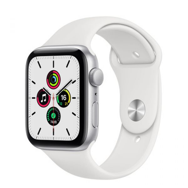 Apple Watch SE GPS 40mm Silver Aluminum Case with White Sport Band (MYDM2)