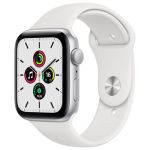 Apple Watch SE GPS 44mm Silver Aluminum Case with White Sport Band (MYDQ2)