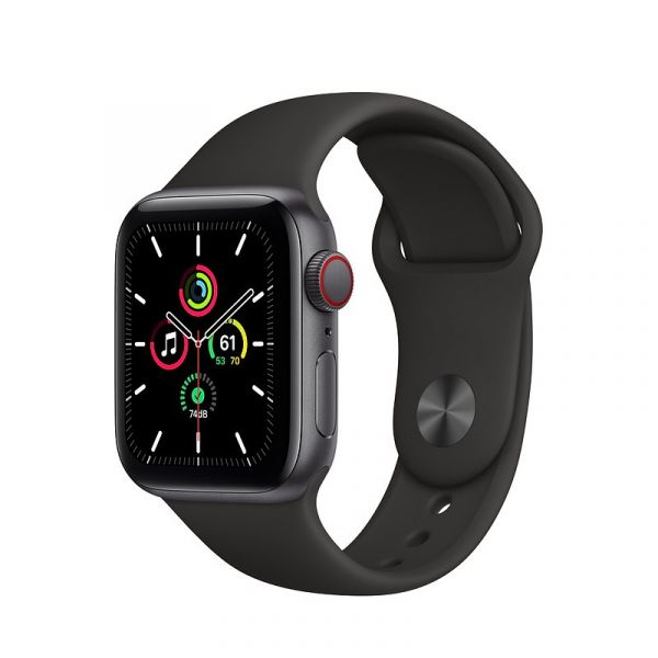 Apple Watch SE LTE 40mm Space Gray Aluminum Case with Black Sport Band (MYED2 / MYEK2)