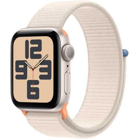 Apple Watch SE 2 LTE 40mm Starlight Aluminum Case with Starlight Sport Loop (MRG33)