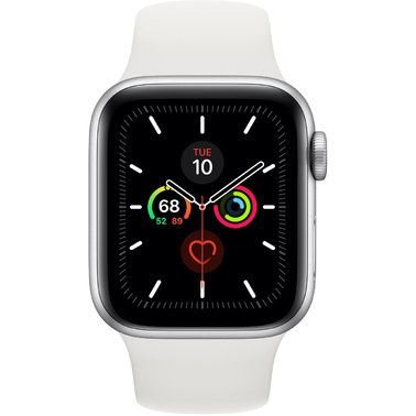 Apple Watch Series 5 LTE 40mm Silver Case w. White Sport Band (MWWN2)