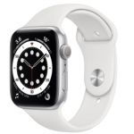 Apple Watch Series 6 GPS 44mm Silver Aluminium Case with White Sport Band (M00D3)