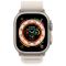 Apple Watch Ultra GPS + Cellular 49mm Titanium Case with Starlight Alpine Loop - Large (MQFD3)