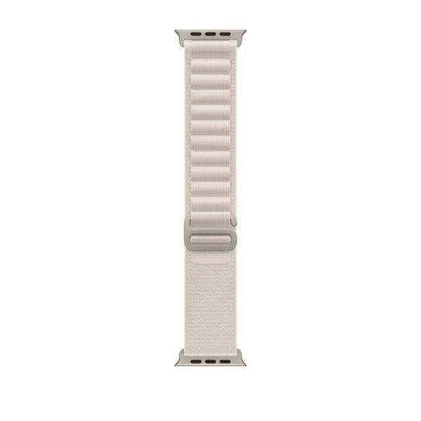 Apple Watch Ultra GPS + Cellular 49mm Titanium Case with Starlight Alpine Loop - Large (MQFD3)