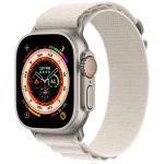 Apple Watch Ultra GPS + Cellular 49mm Titanium Case with Starlight Alpine Loop - Large (MQFD3)