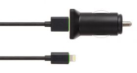 Автомобильное з/у с кабелем Moshi Car Charger Revolt Duo Lightning Cable Black (4.2 A) (99MO022006)